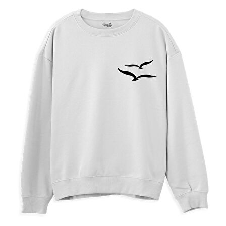 Gull  Baskılı Beyaz Sweatshirt