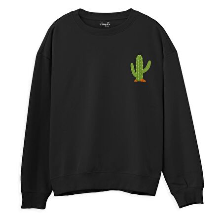 Kaktüs Sweatshirt-Siyah