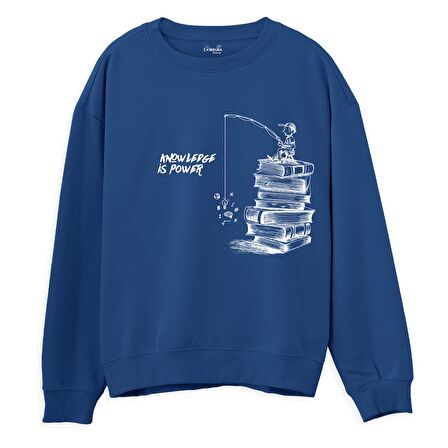 Knowledge Sweatshirt-Royal Mavi