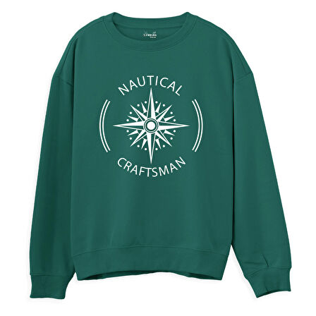 Nautical Craftsman  Baskılı Yeşil Sweatshirt