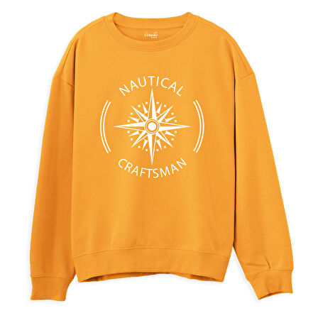 Nautical Craftsman Baskılı Sweatshirt-Portakal
