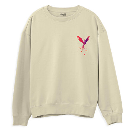 Phoenix  Baskılı Krem Sweatshirt