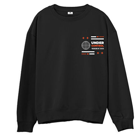 Under Control  Baskılı Siyah Sweatshirt