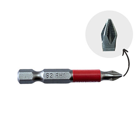 Vandor Anti Slip Bit Kaydırmaz Bits S2 Yüksek Kalite Çelik PH1-50 ( 1 ADET )