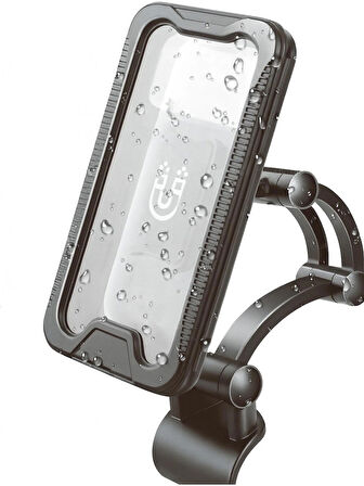 Motosiklet ve Bisiklet ATV Scooter Gidon Ayarlanabilir Telefon Tutucu  360° Döner Başlıklı Su Geçirmez