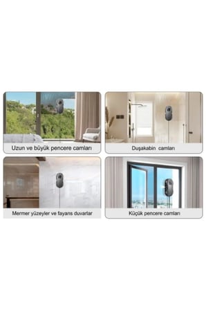 2 Adet Cam Silme Robotu – Otomatik Pencere Robotu, Vakumlu Şarjlı Window Cleaner, Özel Temiz Bezli