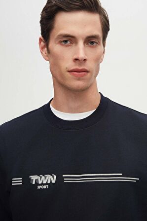 Twn Slim Fit Lacivert Düz Sweatshirt 2ECE25ORT0689