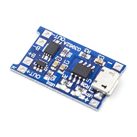 TP4056 Akım Korumalı 1A Lipo Batarya Şarj Modülü (Micro USB)