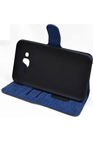 Huawei Y7 Prime 2019 Kılıf Exclusive Spor Cüzdan Kumaş Kredi Kartı Para Bölmeli Standlı