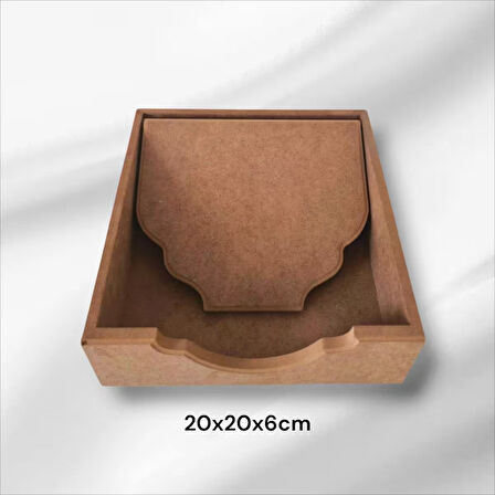 Ahşap Boyanabilir Dekoratif Peçetelik