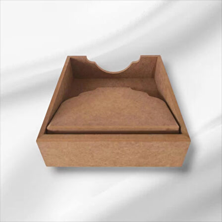 Ahşap Boyanabilir Dekoratif Peçetelik