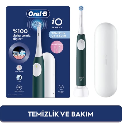  Oral-B iO 2 Şarjlı Diş Fırçası - Yeşil, Seyahat Kabı ile