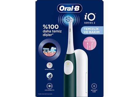  Oral-B iO 2 Şarjlı Diş Fırçası - Yeşil, Seyahat Kabı ile