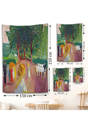 Edvard Munch - Parkta Flört Duvar Örtüsü-7303