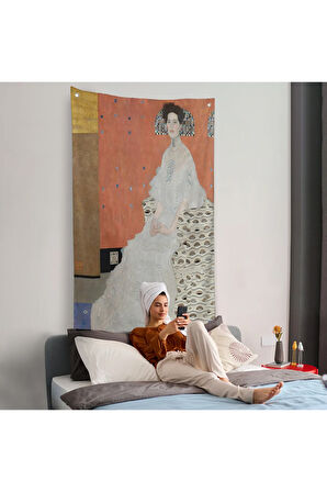 Gustav Klimt - Fritza Riedler'in Portre Duvar Örtüsü-7306