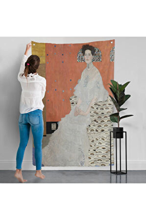 Gustav Klimt - Fritza Riedler'in Portre Duvar Örtüsü-7306