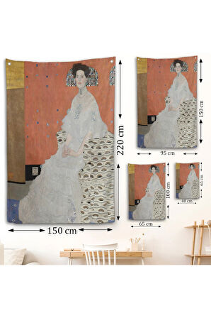 Gustav Klimt - Fritza Riedler'in Portre Duvar Örtüsü-7306