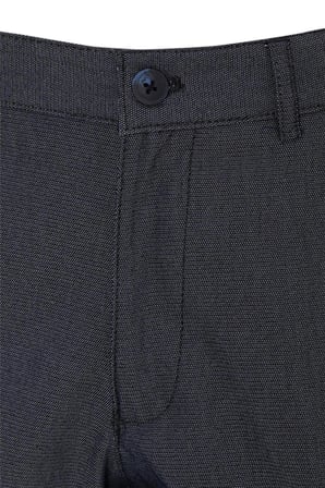 Siyah Regular Armürlü Kanvas Pantolon