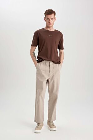 DeFacto Gabardin Pantolon Baggy Fit Bol Rahat Kesim Cepli Düz Paça B4762AX24SPGR302