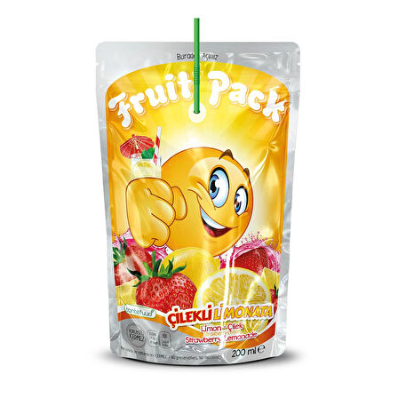 Fruit Pack Çilekli Limonata 200 ml x 20 Adet