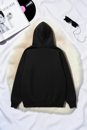 Unisex Cat Purrfect Baskılı Oversize Hoodie Kapüşonlu Sweatshirt