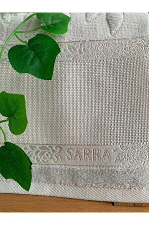 30x50cm SARRA 6'LI DİKİŞLİ ETAMİN HAVLU - GRİ