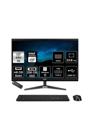 Veriton Ultra 5 125U 48GB 256GB SSD 23.8" FHD W11H All in One Bilgisayar & PER4 USB