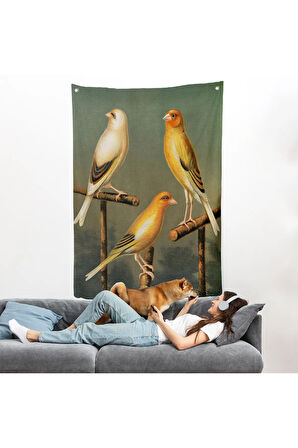 Blakston - Sarı Saka Kuşu ve Kanarya Duvar Örtüsü-7311