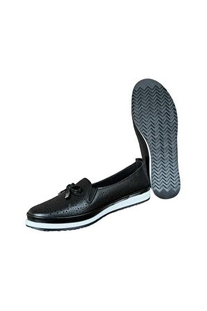 Ortopedik Hafif Rahat Taban Babet Ayakkabı SİYAH - BEYAZ