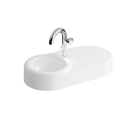 Liquid Etajerli Lavabo 80x41 cm Tek Armatür Delikli