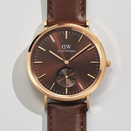 DW00600707 Kahverengi Deri Erkek Kol Saati