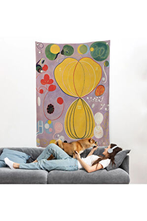 Hilma af Klint - Renkli Soyut Duvar Örtüsü-7315