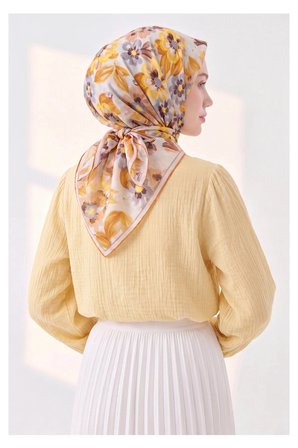Soft Eşarp Fleur Koyu Turuncu