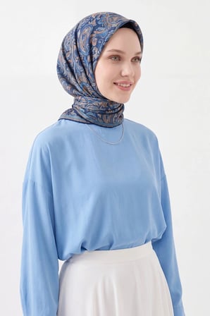 Soft Eşarp Paisley Saks