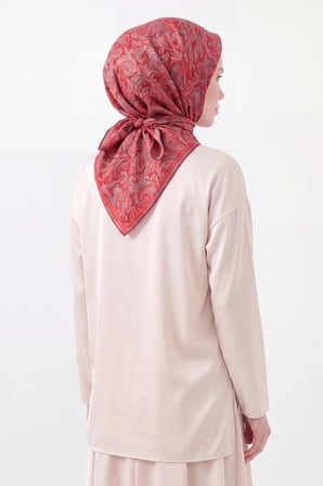 Soft Eşarp Paisley Koyu Kırmızı