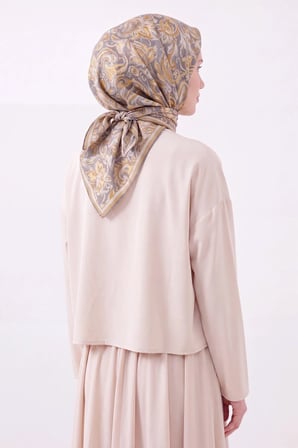 Soft Eşarp Paisley Gri