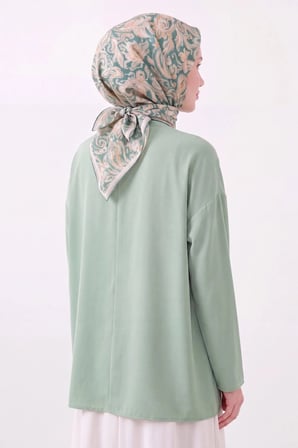 Soft Eşarp Paisley Mint Yeşili