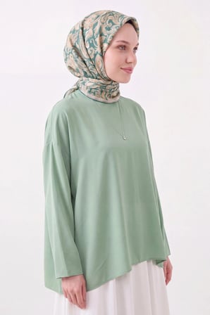 Soft Eşarp Paisley Mint Yeşili