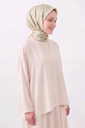 Soft Eşarp Paisley Açık Sarı