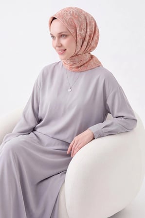 Soft Eşarp Paisley Açık Vizon
