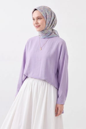 Soft Eşarp Paisley Lila