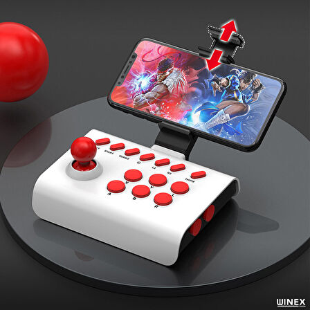 Winex BSP-Y01 Joystick Switch/Ps3/Ps4/Pc/Android/İos MF/TV Retro Oyun Konsolu Joystiği Kırmızı