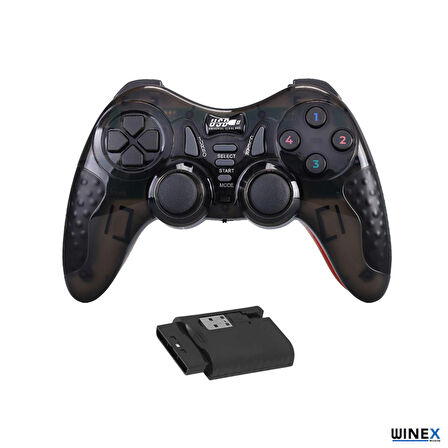 Winex 7in1 PC/PS2/PS2/PS3/PC360/TV/TVBOX/Android Cihazlar ile Uyumlu Kablosuz Gamepad Siyah