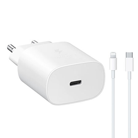 Oem TA800 Lightning - Type-C 25 Watt Hızlı Şarj Aleti Beyaz