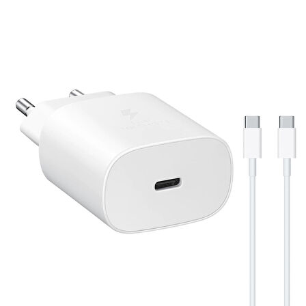 Samsung TA800N Type-C 25 Watt Hızlı Şarj Aleti Beyaz