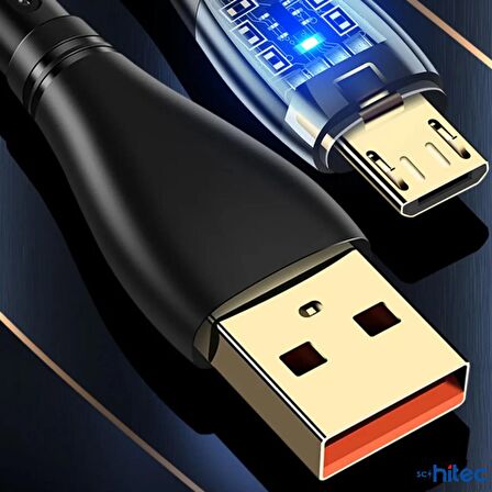 ScHitec 6A 120W UsbA to Micro 1Metre Hızlı Data ve Şarj Kablosu Beyaz YK232B