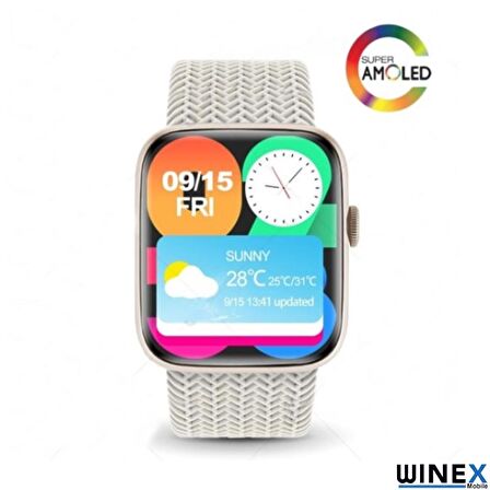 Winex Watch HK9 Pro Plus Amoled Ekran Android İos HarmonyOs Uyumlu Akıllı Saat Kırmızı