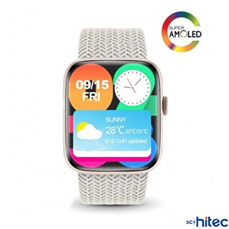 ScHitec Watch HK9 Pro Plus Amoled Ekran Android İos HarmonyOs Uyumlu Akıllı Saat Kırmızı