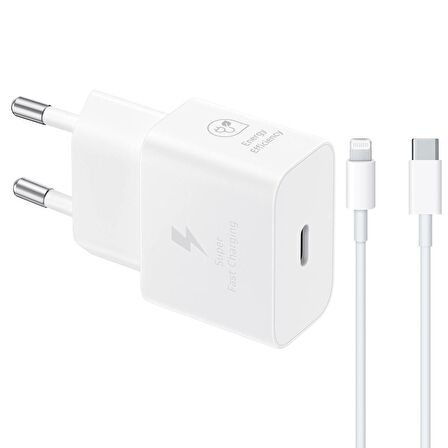 Samsung T2510N İphone Lightning Şarj Aleti Beyaz 3m Type-C to Lightning Kablo