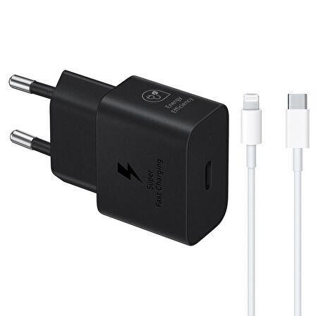 Samsung Apple İphone 13 Mini T2510N İphone Lightning Şarj Aleti Siyah 2m Type-C to Lightning Kablo